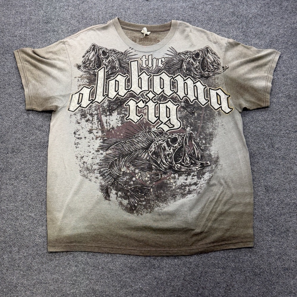 Delta Pro Weight Men's The Alabama Rig T Shirt Brown Fish Vintage 90s Size XL